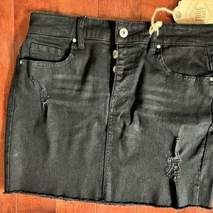 True Craft Black Denim Skirt